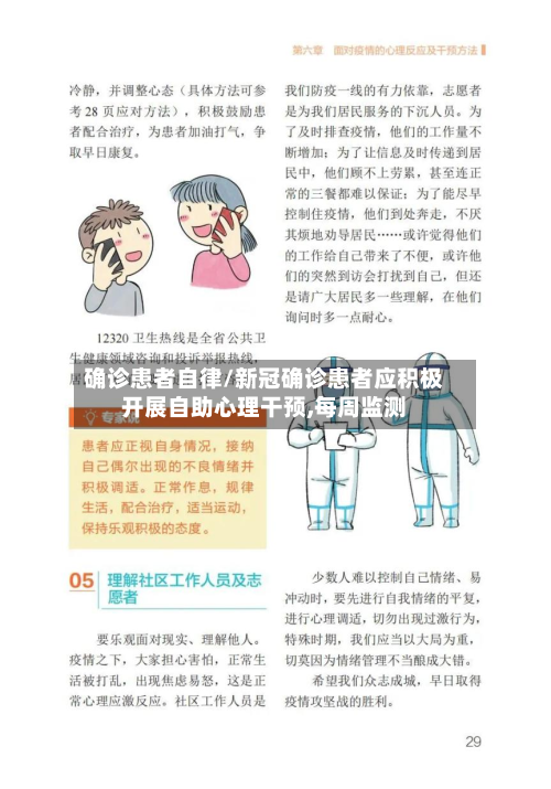 确诊患者自律/新冠确诊患者应积极开展自助心理干预,每周监测-第2张图片