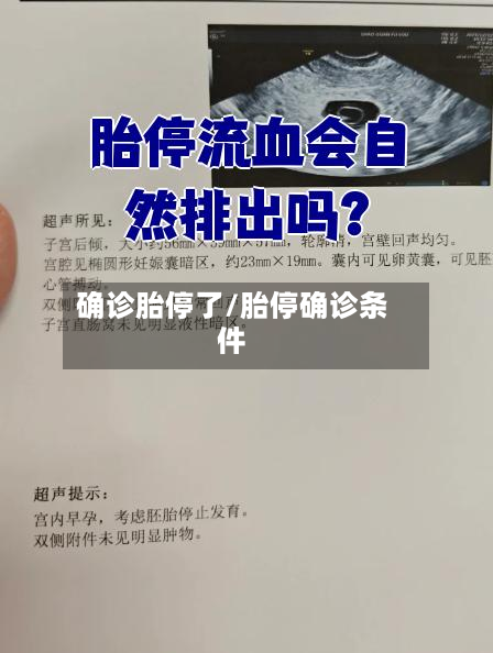 确诊胎停了/胎停确诊条件