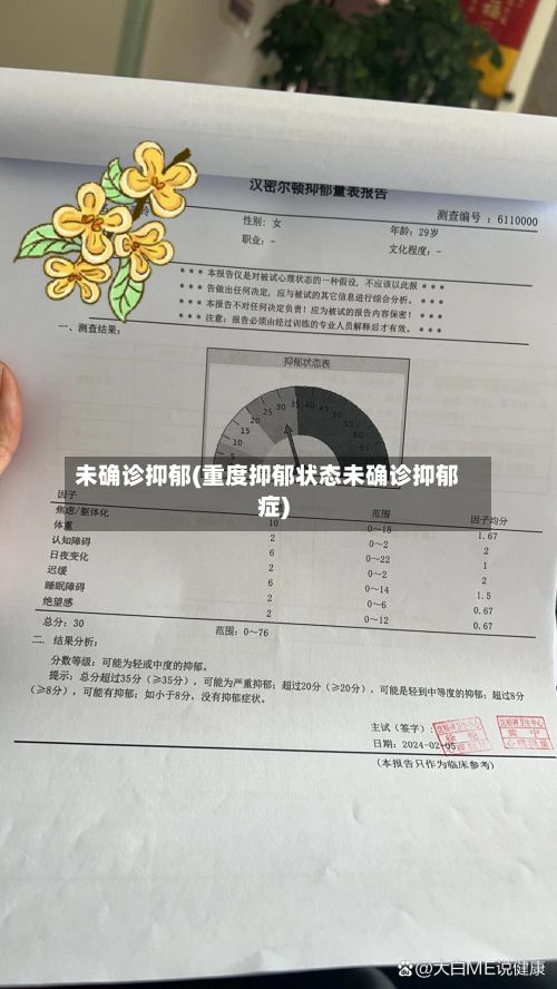 未确诊抑郁(重度抑郁状态未确诊抑郁症)-第2张图片