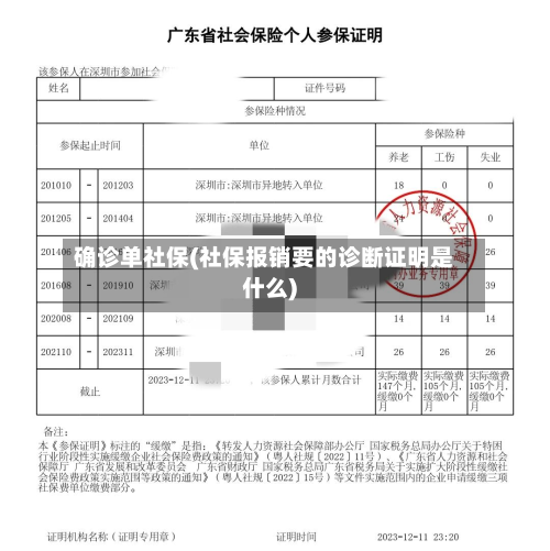 确诊单社保(社保报销要的诊断证明是什么)