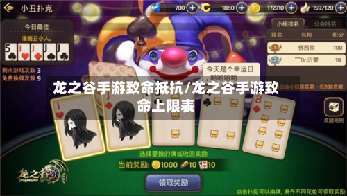 龙之谷手游致命抵抗/龙之谷手游致命上限表-第2张图片