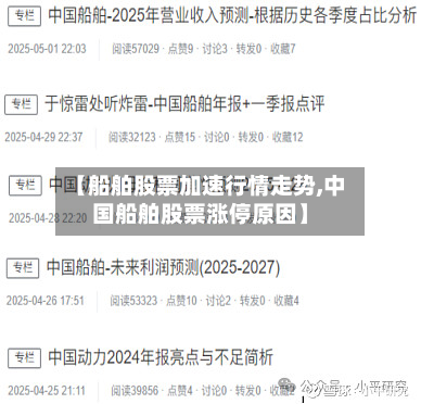 【船舶股票加速行情走势,中国船舶股票涨停原因】-第2张图片