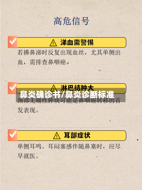 鼻炎确诊书/鼻炎诊断标准