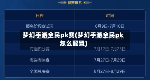 梦幻手游全民pk赛(梦幻手游全民pk怎么配置)-第2张图片