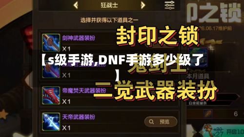 【s级手游,DNF手游多少级了】-第3张图片