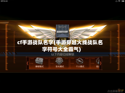 cf手游战队名字(手游穿越火线战队名字符号大全霸气)