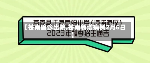【苍南确诊出院,苍南新增病例2月6日】-第2张图片