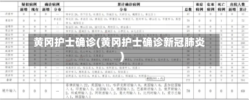 黄冈护士确诊(黄冈护士确诊新冠肺炎)-第2张图片