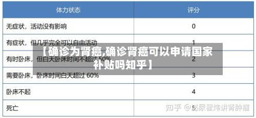 【确诊为肾癌,确诊肾癌可以申请国家补贴吗知乎】