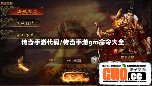 传奇手游代码/传奇手游gm命令大全