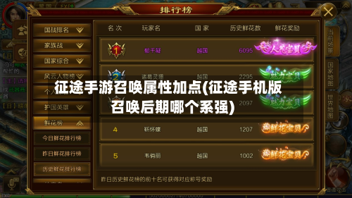 征途手游召唤属性加点(征途手机版召唤后期哪个系强)-第2张图片