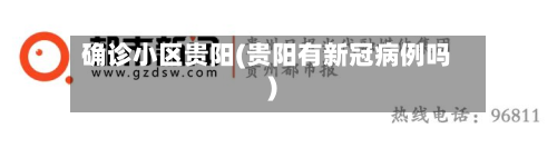 确诊小区贵阳(贵阳有新冠病例吗)-第2张图片