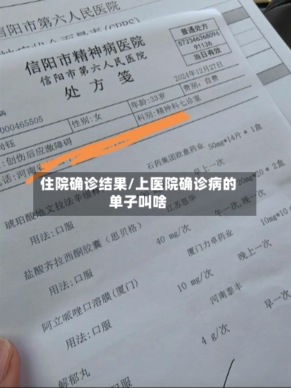住院确诊结果/上医院确诊病的单子叫啥