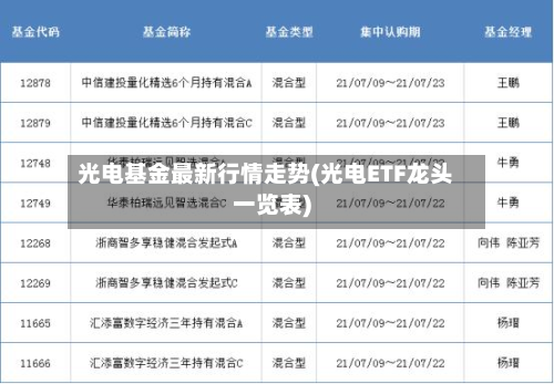 光电基金最新行情走势(光电ETF龙头一览表)-第2张图片