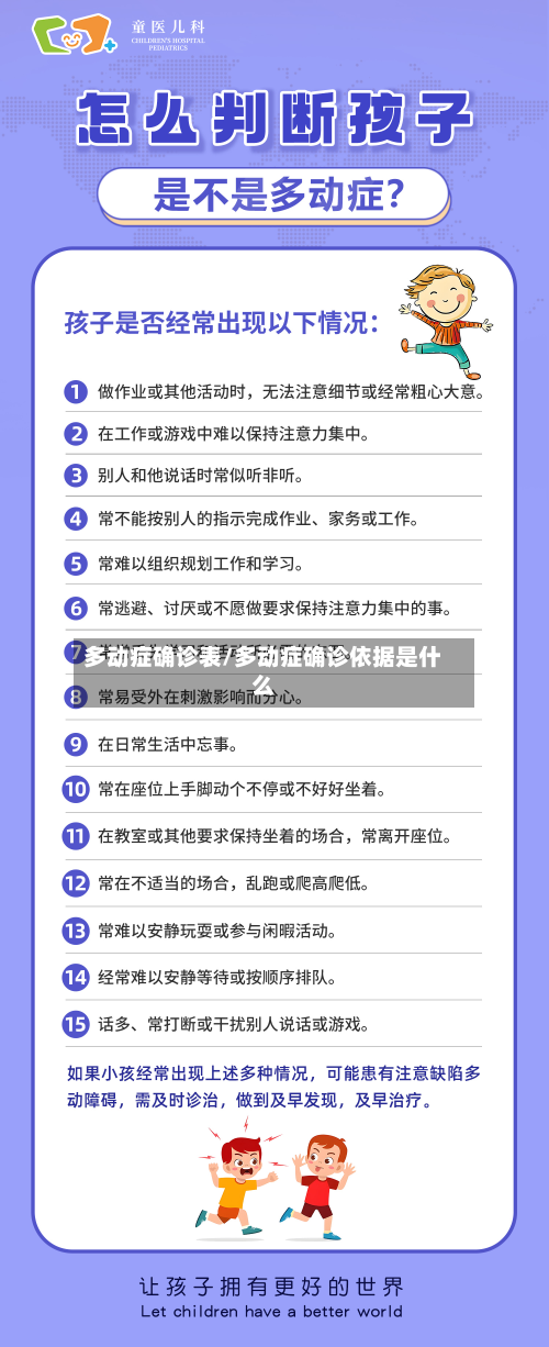 多动症确诊表/多动症确诊依据是什么